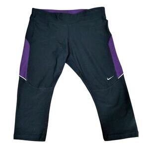 Nike Dri-Fit Black/Purple Workout‎ Capri - Size M